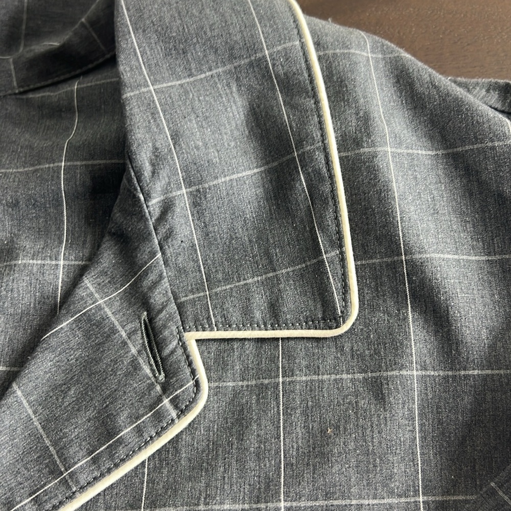 Polo Ralph Lauren Men Flannel Long Sleeve Window Pane Pajama Top Charcoal - Picture 8 of 10